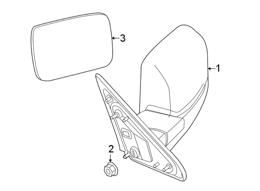 Diagram FRONT DOOR. OUTSIDE MIRRORS. for your 2019 Ram 2500   