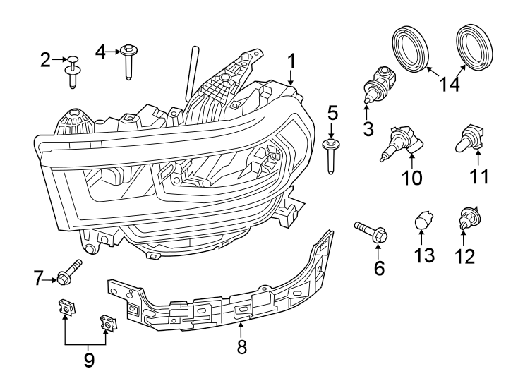 8FRONT LAMPS. HEADLAMP COMPONENTS.https://images.simplepart.com/images/parts/motor/fullsize/TH19025.png