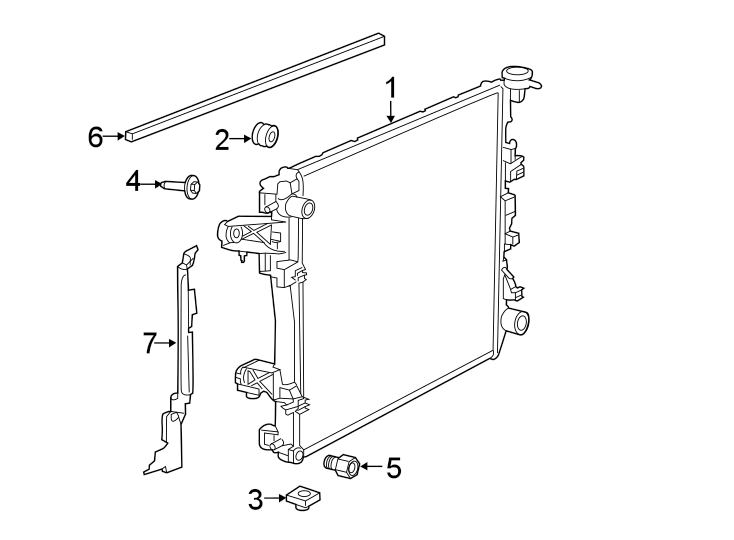 Diagram RADIATOR & COMPONENTS. for your 2021 Ram 2500 6.4L HEMI V8 A/T 4WD Limited Crew Cab Pickup Fleetside 