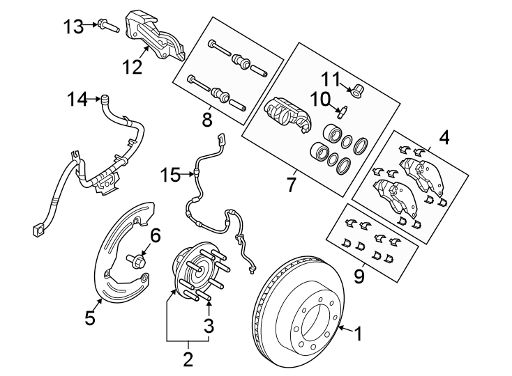 FRONT SUSPENSION. BRAKE COMPONENTS. Diagram