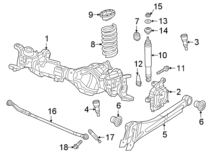 Diagram FRONT SUSPENSION. SHOCKS & SUSPENSION COMPONENTS. for your 2020 Ram 2500 6.7L 6 cylinder DIESEL A/T 4WD Limited Crew Cab Pickup Fleetside 