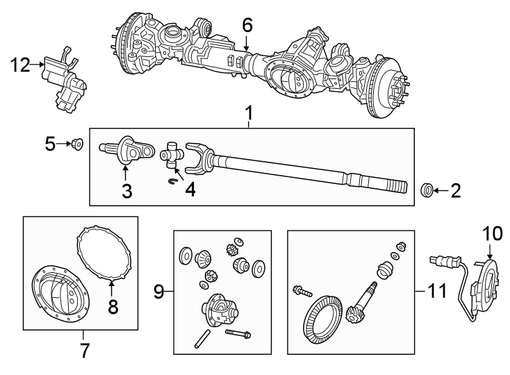 Diagram FRONT SUSPENSION. FRONT AXLE & CARRIER. for your 2024 Ram 2500   