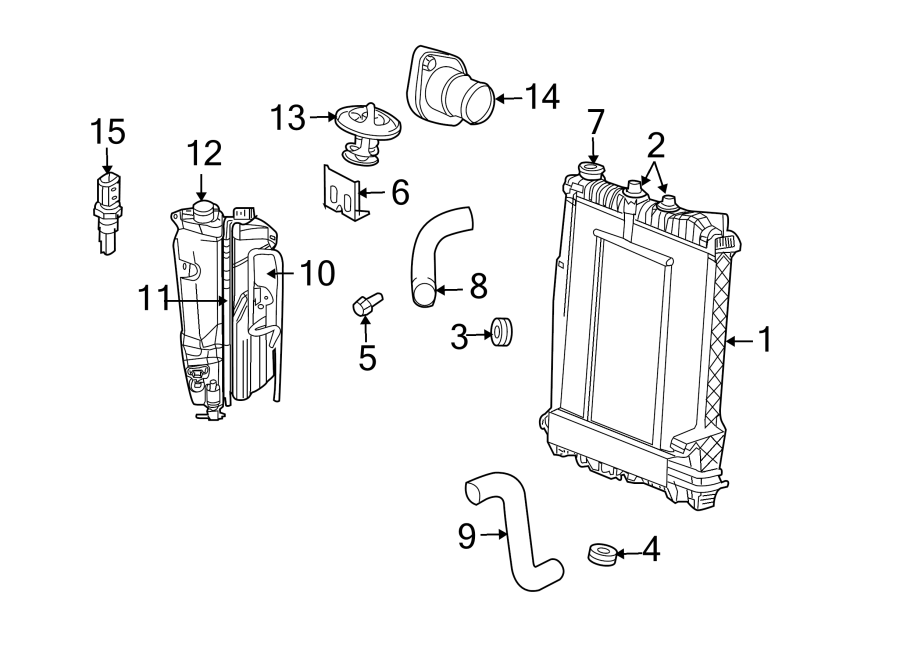 1Engine / transaxle. Radiator & components.https://images.simplepart.com/images/parts/motor/fullsize/TJ07055.png