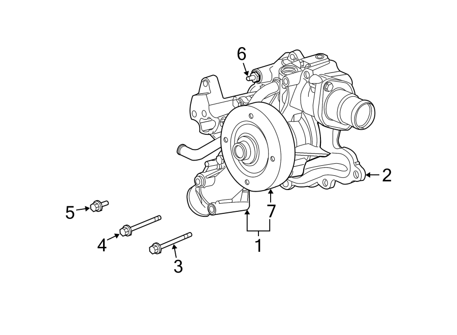 Diagram WATER PUMP. for your 2018 Jeep Grand Cherokee 6.4L HEMI V8 A/T AWD SRT Sport Utility 