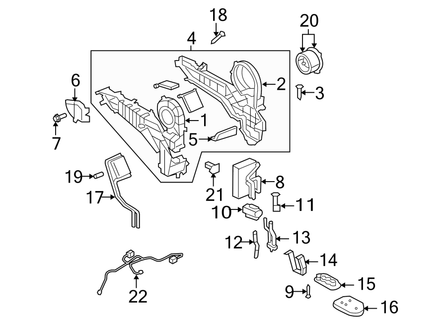 AIR CONDITIONER & HEATER. EVAPORATOR & HEATER COMPONENTS.