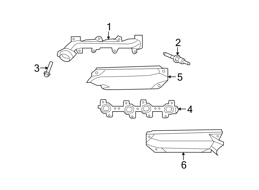 Diagram EXHAUST SYSTEM. EXHAUST MANIFOLD. for your 2010 Jeep Grand Cherokee   