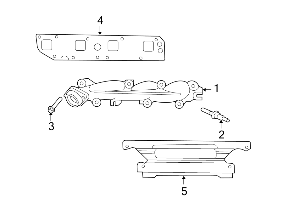 Diagram EXHAUST SYSTEM. EXHAUST MANIFOLD. for your 2009 Jeep Grand Cherokee   