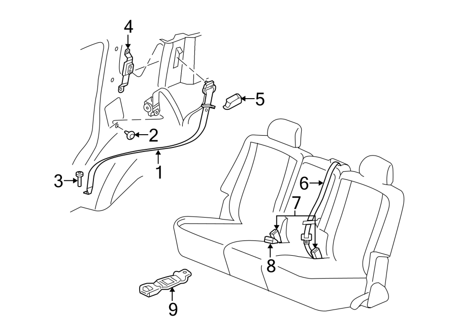 9RESTRAINT SYSTEMS. REAR SEAT BELTS.https://images.simplepart.com/images/parts/motor/fullsize/TJ07405.png