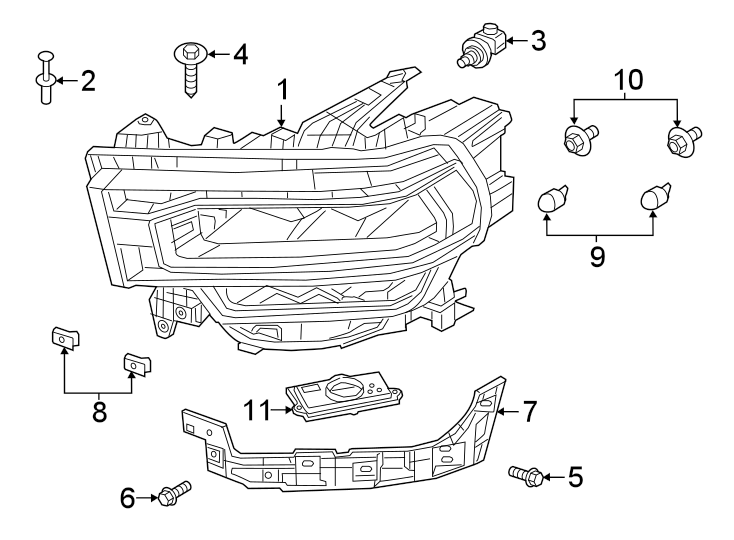 9Front lamps. Headlamp components.https://images.simplepart.com/images/parts/motor/fullsize/TJ19025.png