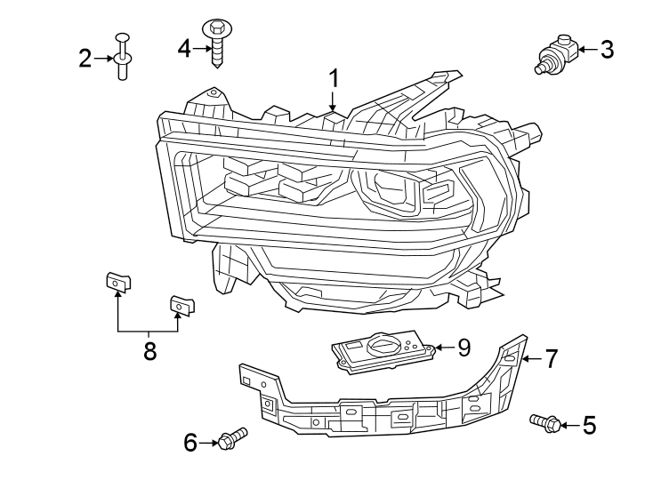 6Front lamps. Headlamp components.https://images.simplepart.com/images/parts/motor/fullsize/TJ19030.png