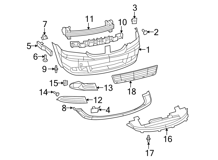 Diagram FRONT BUMPER. BUMPER & COMPONENTS. for your 2013 Chrysler 200   