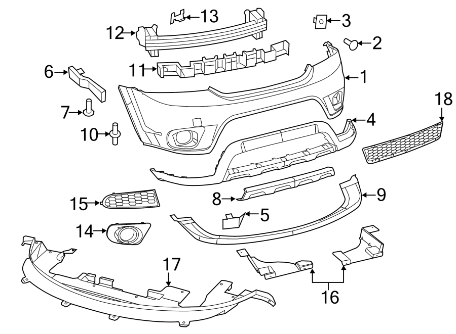 Diagram FRONT BUMPER. BUMPER & COMPONENTS. for your 2014 Chrysler 200   