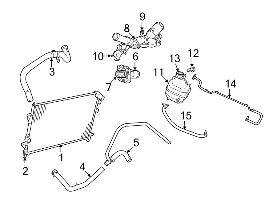 Diagram RADIATOR & COMPONENTS. for your 1989 Jeep Wrangler   