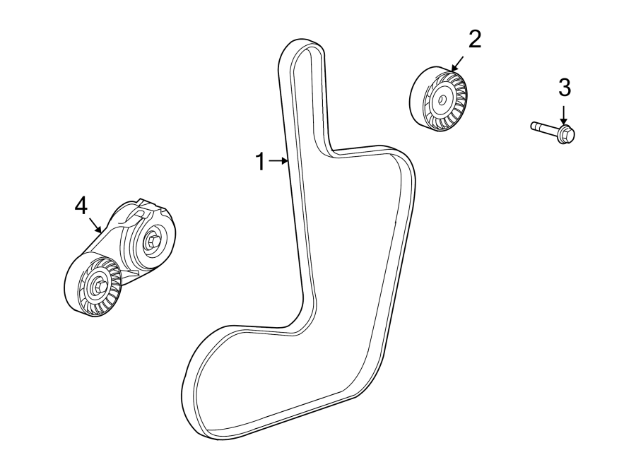 Diagram BELTS & PULLEYS. for your 1995 Jeep Wrangler   