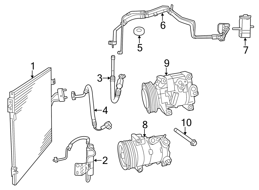 AIR CONDITIONER & HEATER. COMPRESSOR & LINES. CONDENSER.