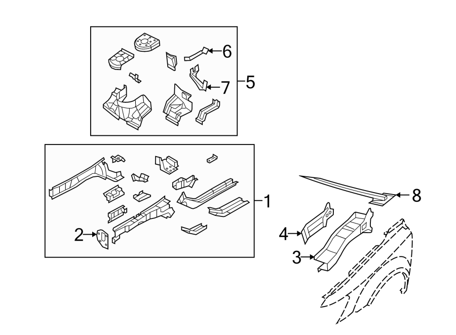 FENDER. STRUCTURAL COMPONENTS & RAILS.