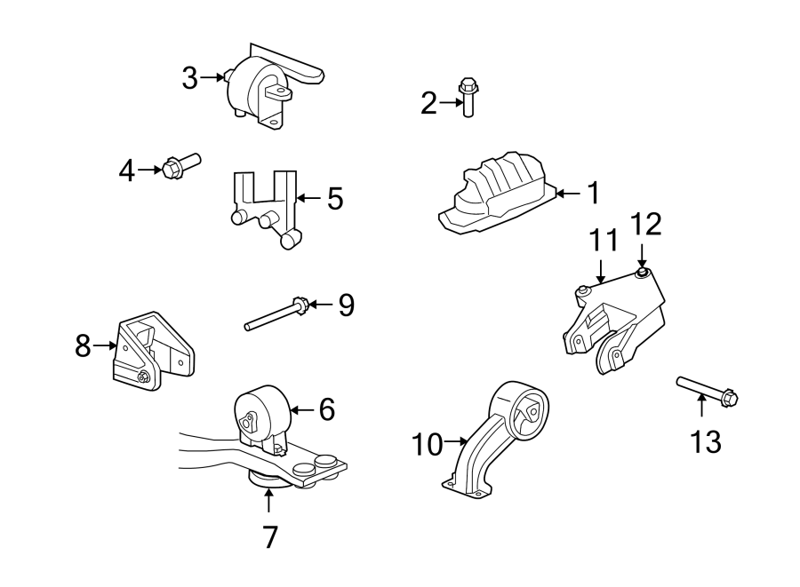 Diagram ENGINE / TRANSAXLE. ENGINE & TRANS MOUNTING. for your Ram ProMaster 3500  