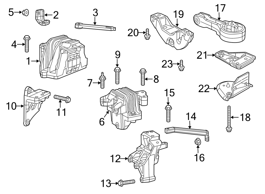 Diagram ENGINE / TRANSAXLE. ENGINE & TRANS MOUNTING. for your Ram 1500  