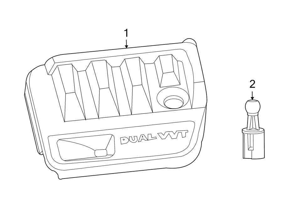 Diagram ENGINE / TRANSAXLE. ENGINE APPEARANCE COVER. for your 2010 Dodge Grand Caravan   