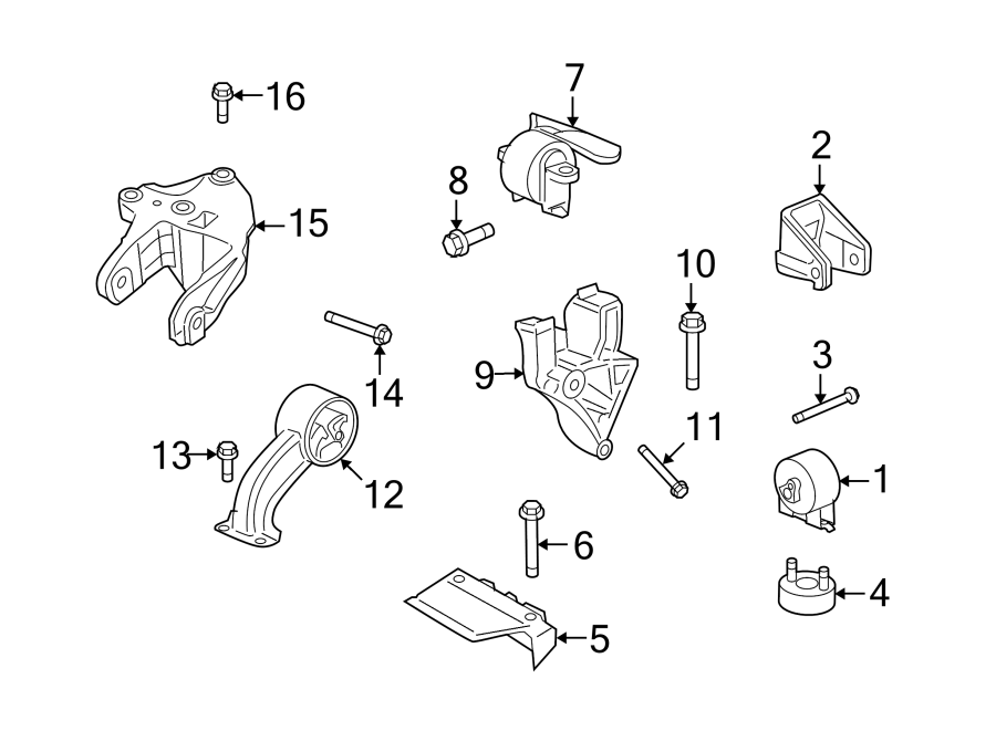 Diagram ENGINE / TRANSAXLE. ENGINE & TRANS MOUNTING. for your Ram ProMaster 3500  