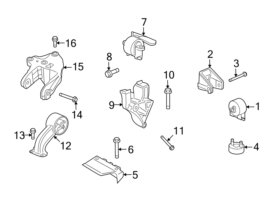 Diagram ENGINE / TRANSAXLE. ENGINE & TRANS MOUNTING. for your Ram ProMaster 3500  