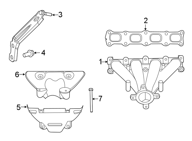 Diagram EXHAUST SYSTEM. EXHAUST MANIFOLD. for your 2017 Ram ProMaster 3500 3.6L Pentastar V6 FLEX A/T Base Extended Cargo Van 