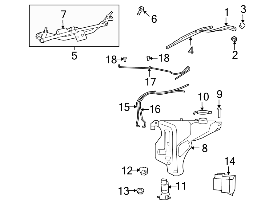 WIPER & WASHER COMPONENTS. Diagram