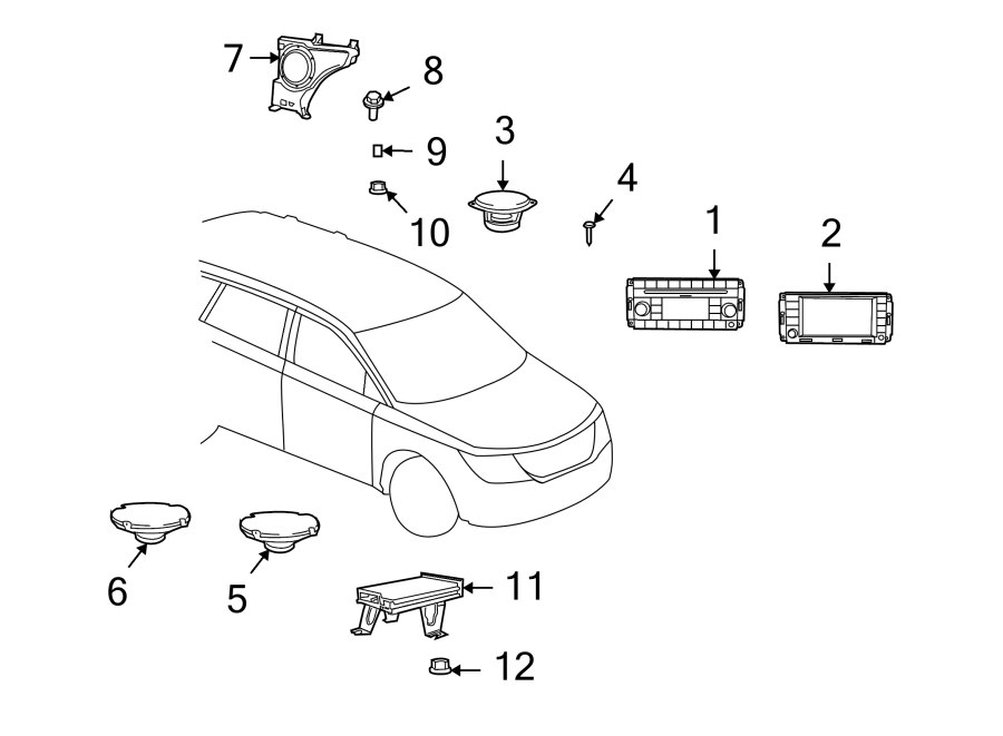 Diagram INSTRUMENT PANEL. SOUND SYSTEM. for your 2011 Chrysler 200   