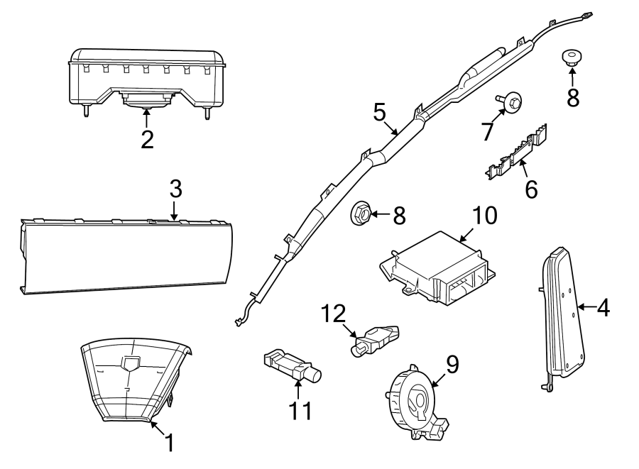 5RESTRAINT SYSTEMS. AIR BAG COMPONENTS.https://images.simplepart.com/images/parts/motor/fullsize/TK09435.png