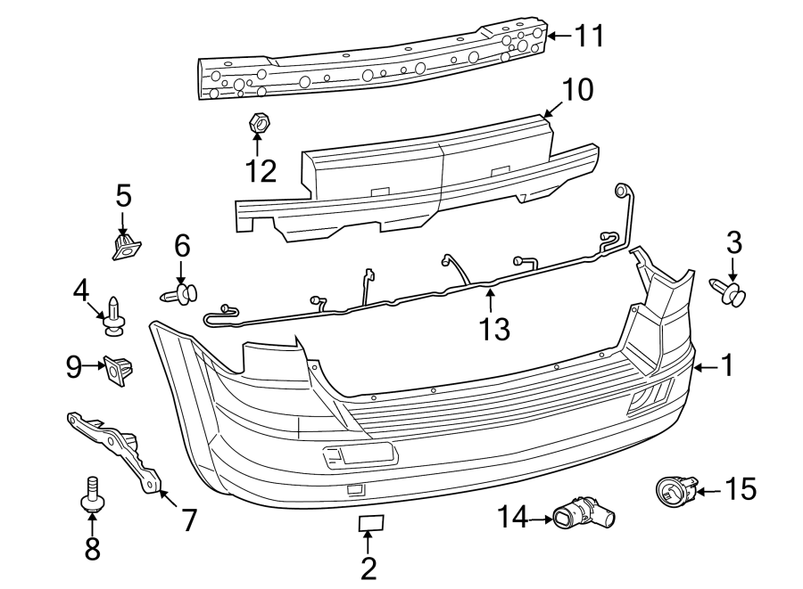 Diagram REAR BUMPER. BUMPER & COMPONENTS. for your Chrysler 200  