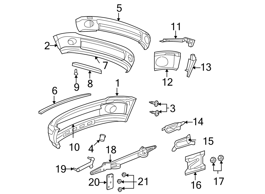 Diagram FRONT BUMPER. BUMPER & COMPONENTS. for your 2017 Chrysler 200   