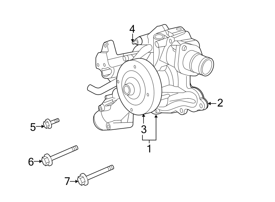 Diagram WATER PUMP. for your 2018 Jeep Grand Cherokee 6.4L HEMI V8 A/T AWD SRT Sport Utility 