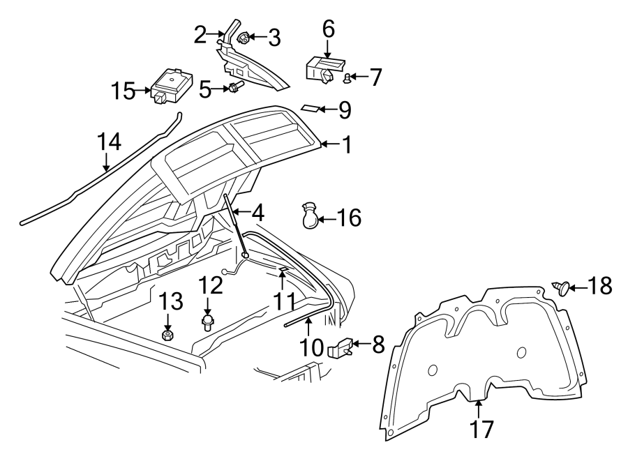 Diagram HOOD & GRILLE. HOOD & COMPONENTS. for your 2024 Ram ProMaster 3500   