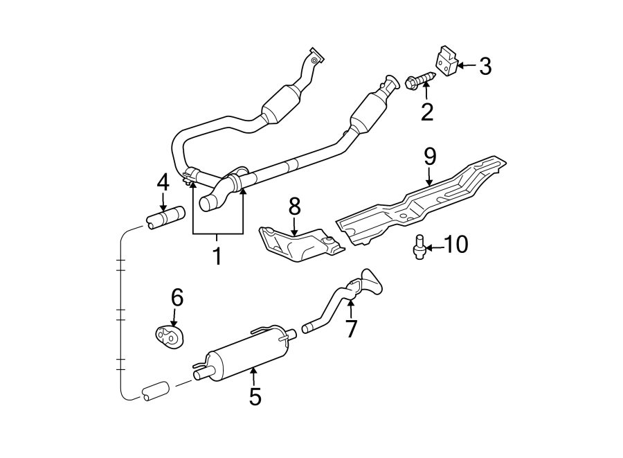 1EXHAUST SYSTEM. EXHAUST COMPONENTS.https://images.simplepart.com/images/parts/motor/fullsize/TM06425.png