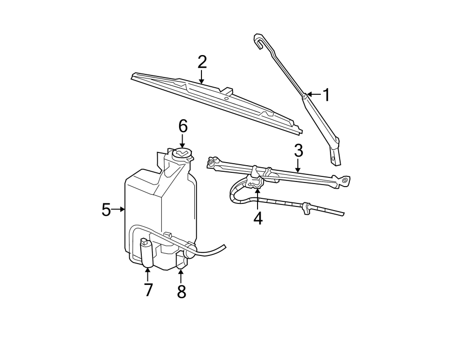 WINDSHIELD. WIPER & WASHER COMPONENTS. Diagram