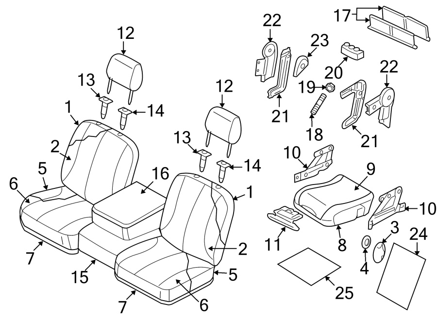 SEATS & TRACKS. FRONT SEAT COMPONENTS.