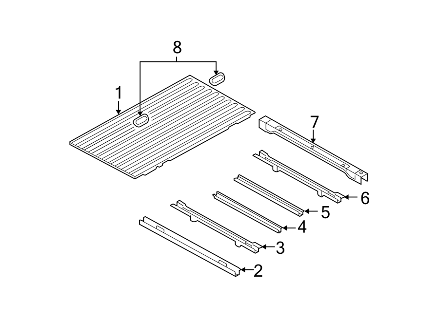 Diagram PICK UP BOX. FLOOR. for your Dodge Ram 1500  