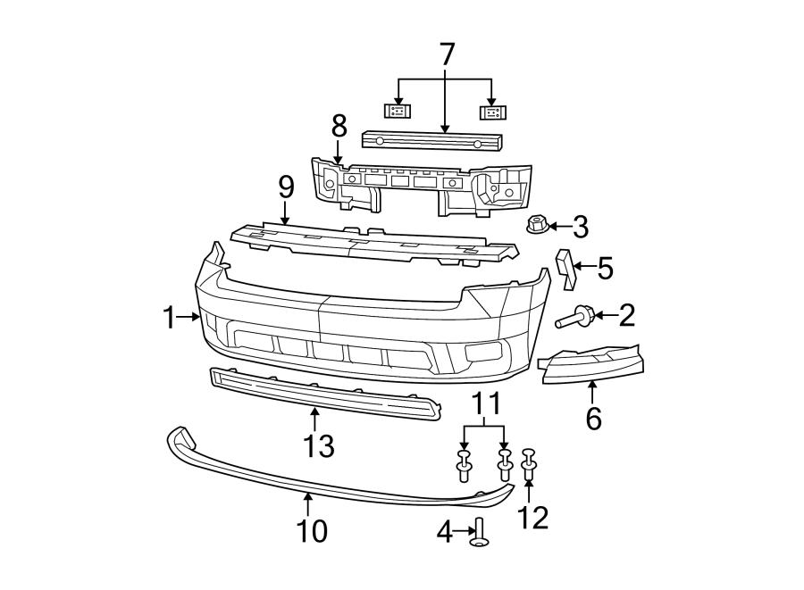 Diagram FRONT BUMPER. BUMPER & COMPONENTS. for your 2004 Chrysler Town & Country   