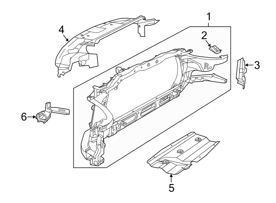 Diagram RADIATOR SUPPORT. for your 2013 Chrysler 200   