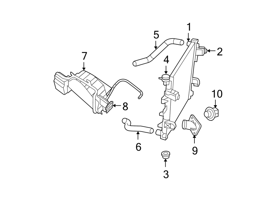 Diagram RADIATOR & COMPONENTS. for your 1994 Jeep Wrangler   