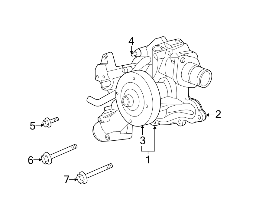 Diagram WATER PUMP. for your 2018 Jeep Grand Cherokee 6.4L HEMI V8 A/T AWD SRT Sport Utility 