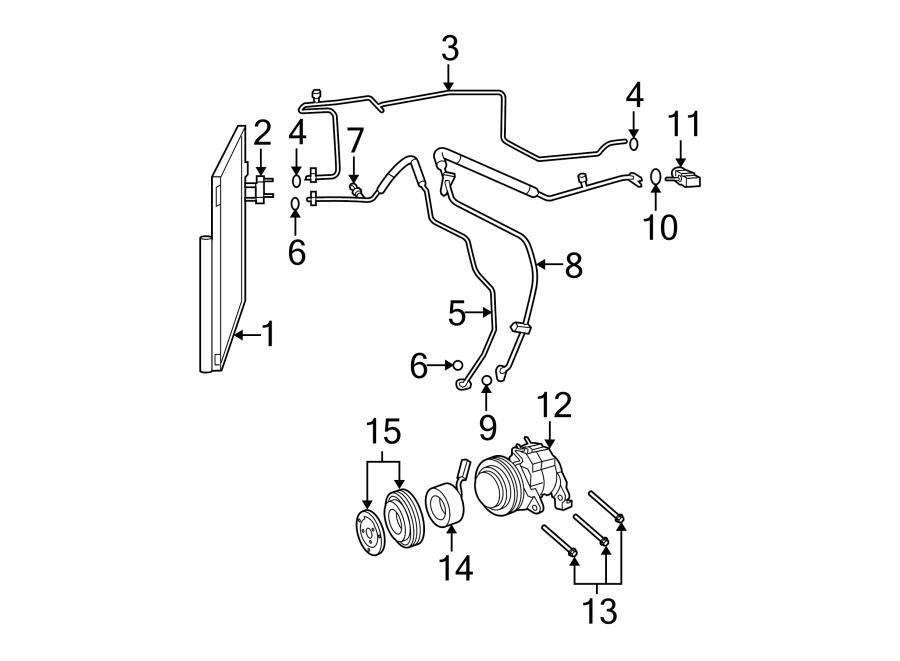 AIR CONDITIONER & HEATER. COMPRESSOR & LINES. CONDENSER. Diagram