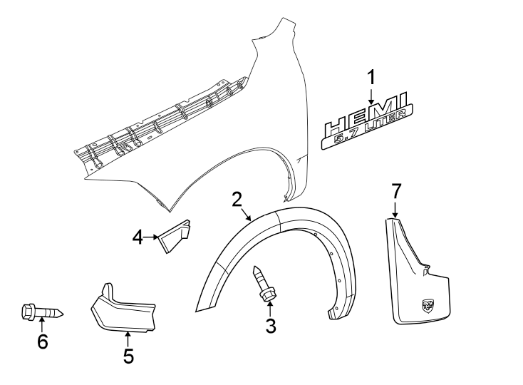 Diagram FENDER. EXTERIOR TRIM. for your 2011 Chrysler 200   