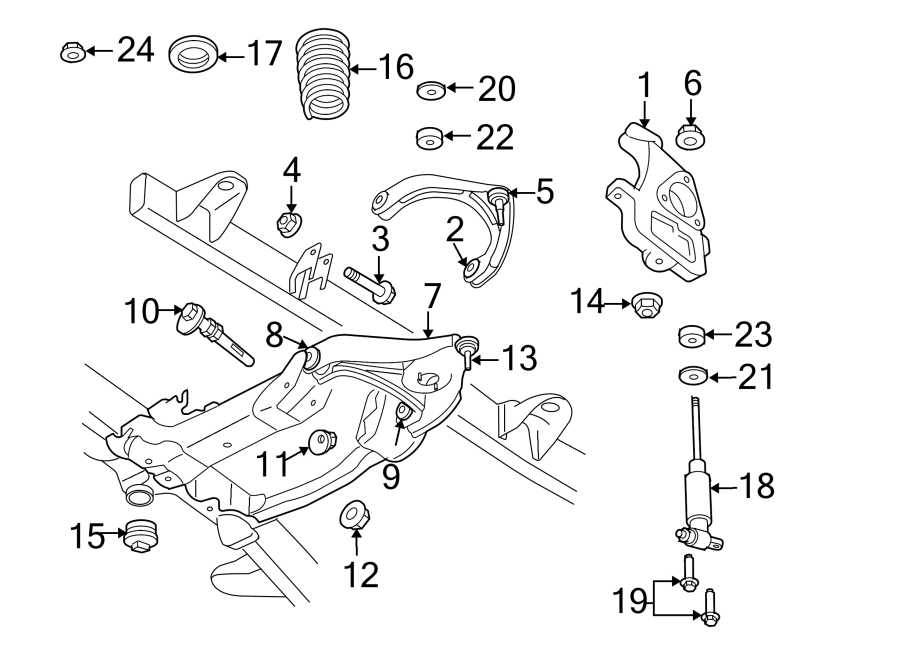 Diagram FRONT SUSPENSION. SUSPENSION COMPONENTS. for your Dodge Ram 1500  