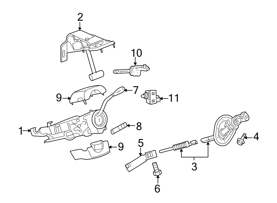 6SHROUD. STEERING COLUMN ASSEMBLY. SWITCHES & LEVERS.https://images.simplepart.com/images/parts/motor/fullsize/TM09415.png