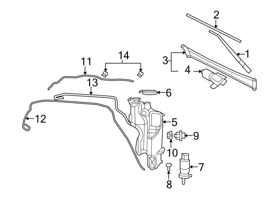 WINDSHIELD. WIPER & WASHER COMPONENTS. Diagram