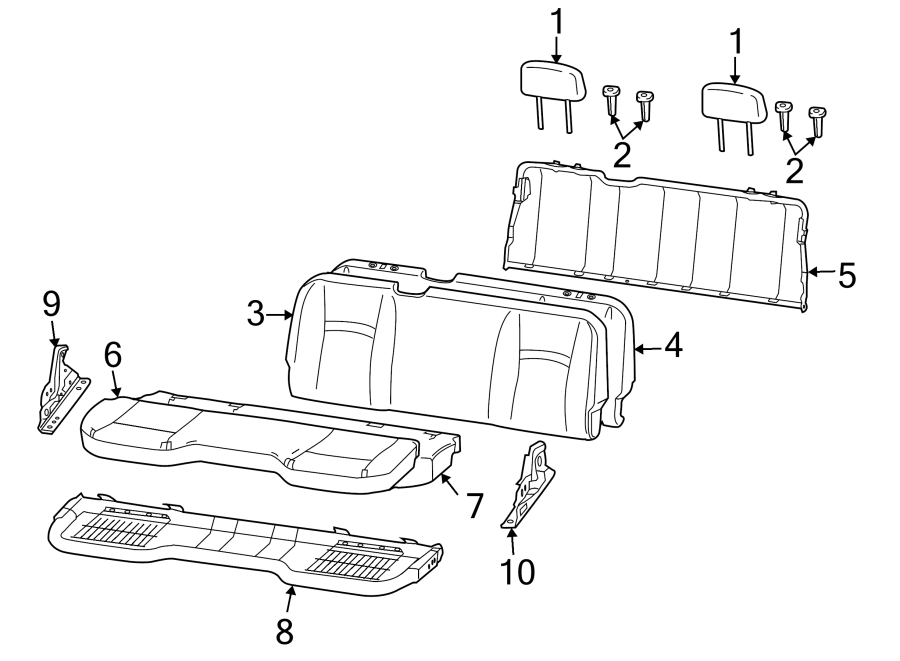 10Seats & tracks. Rear seat components.https://images.simplepart.com/images/parts/motor/fullsize/TM09670.png