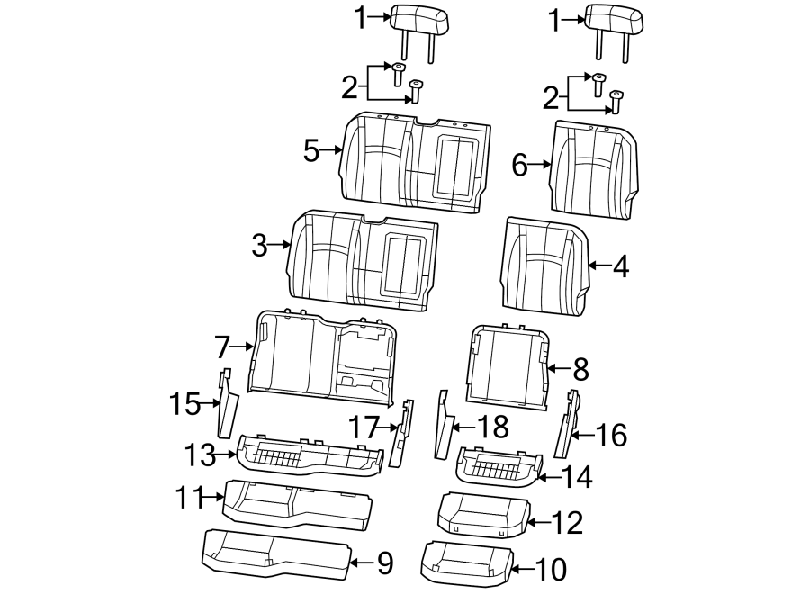 11Seats & tracks. Rear seat components.https://images.simplepart.com/images/parts/motor/fullsize/TM09680.png