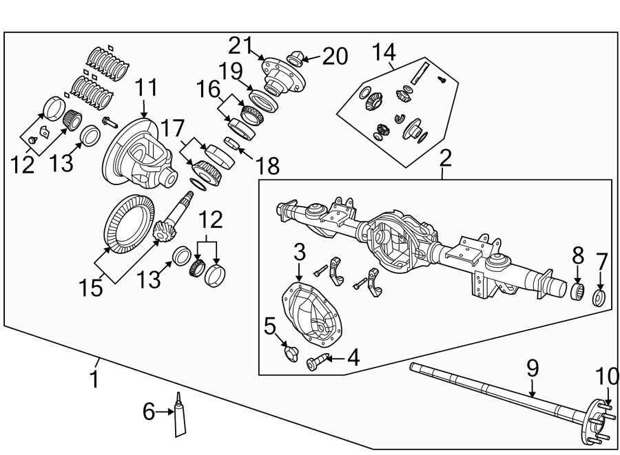 Diagram REAR SUSPENSION. AXLE & DIFFERENTIAL. for your Ram 2500  