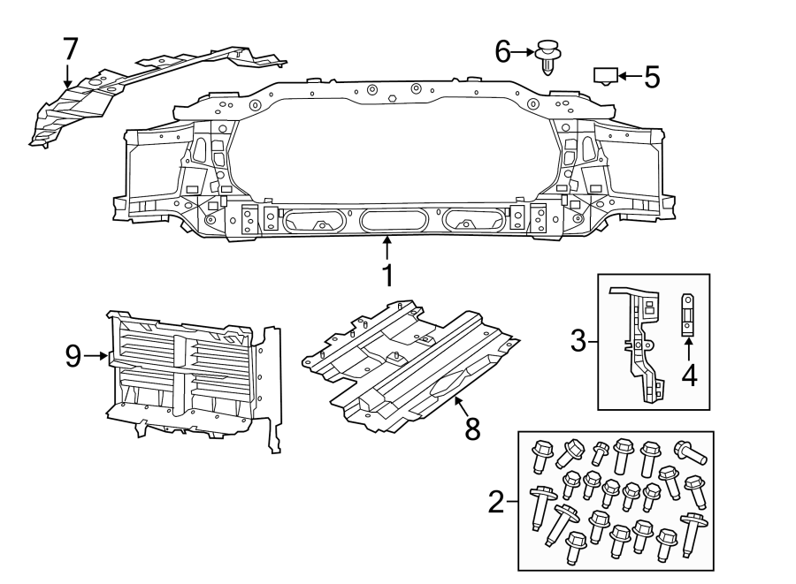 Diagram RADIATOR SUPPORT. for your 2013 Chrysler 200   